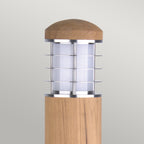 Garden Zone Poole Outdoor Bollard in Stainless Steel and Teak