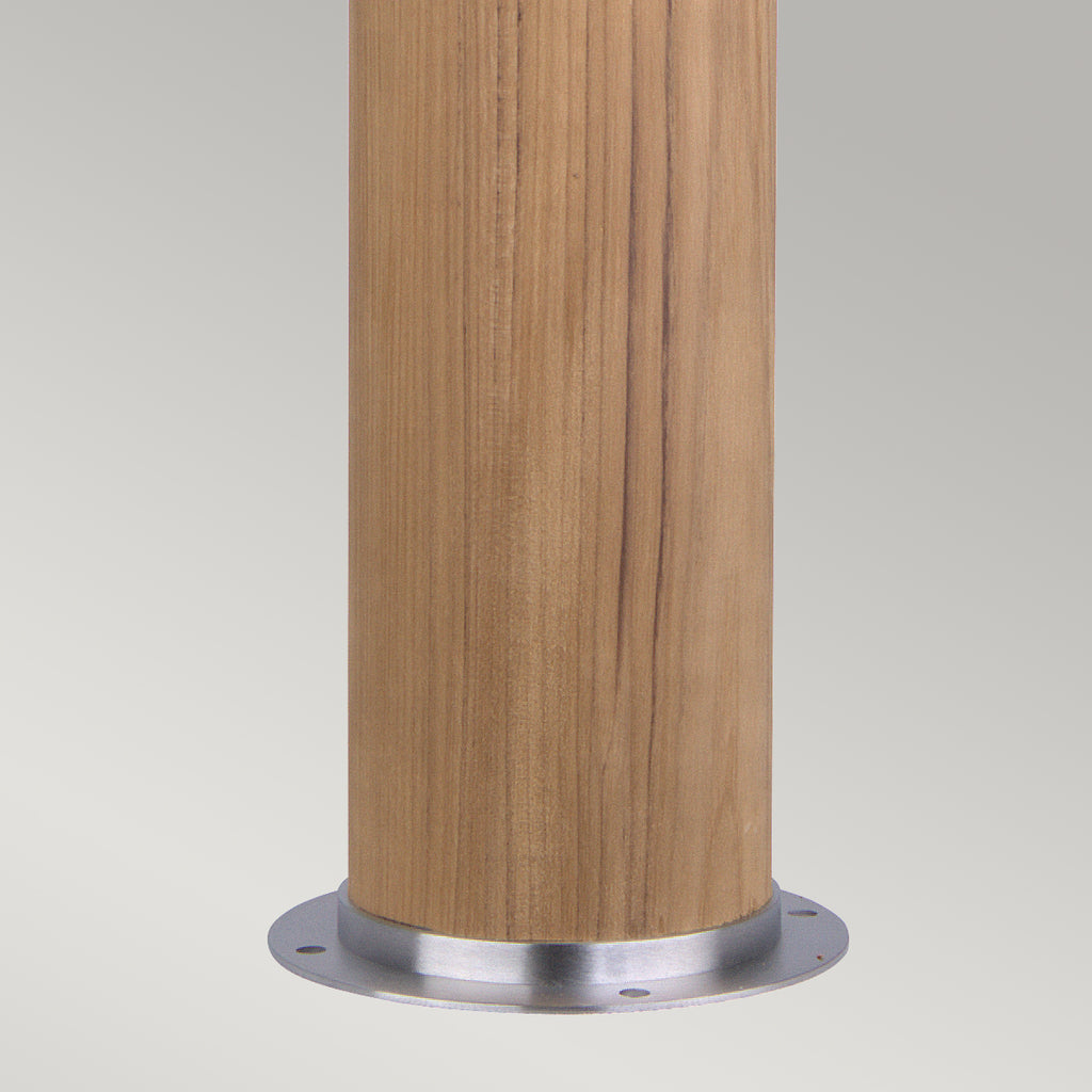 Garden Zone Poole Outdoor Bollard in Stainless Steel and Teak