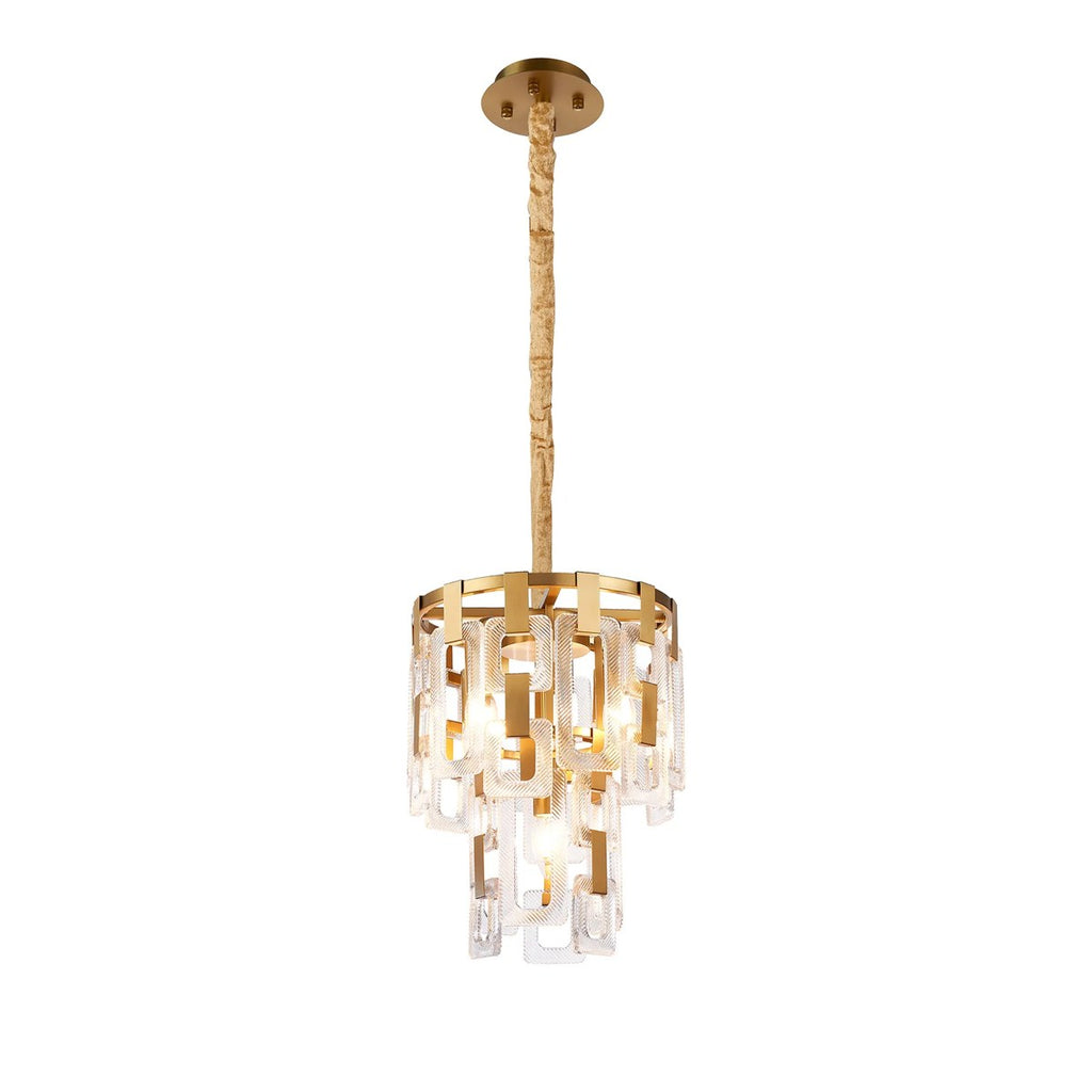 Regent Gaume 30cm 2 Tier 5 Light Round Pendant Light - Matt Gold