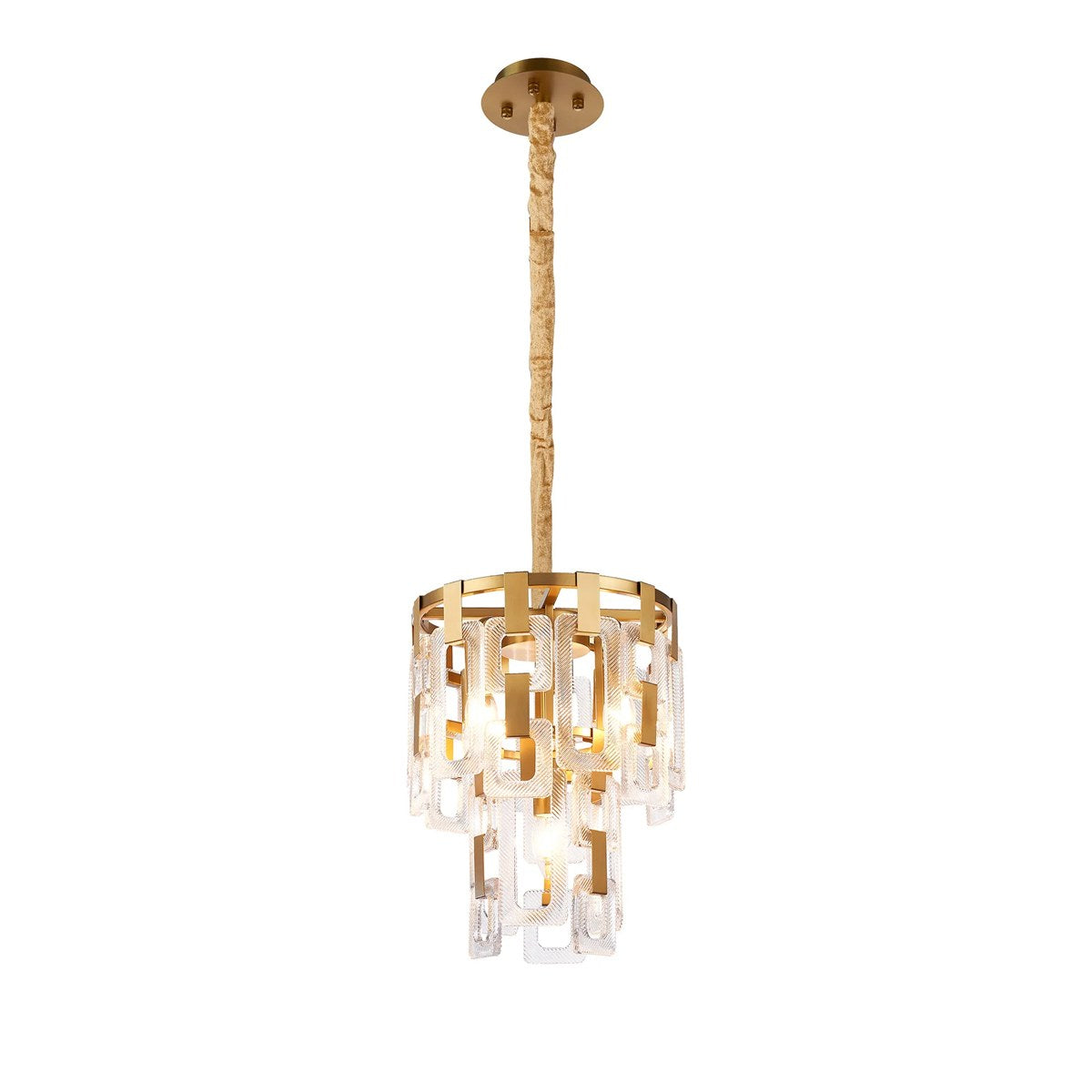 Regent Gaume 30cm 2 Tier 5 Light Round Pendant Light - Matt Gold