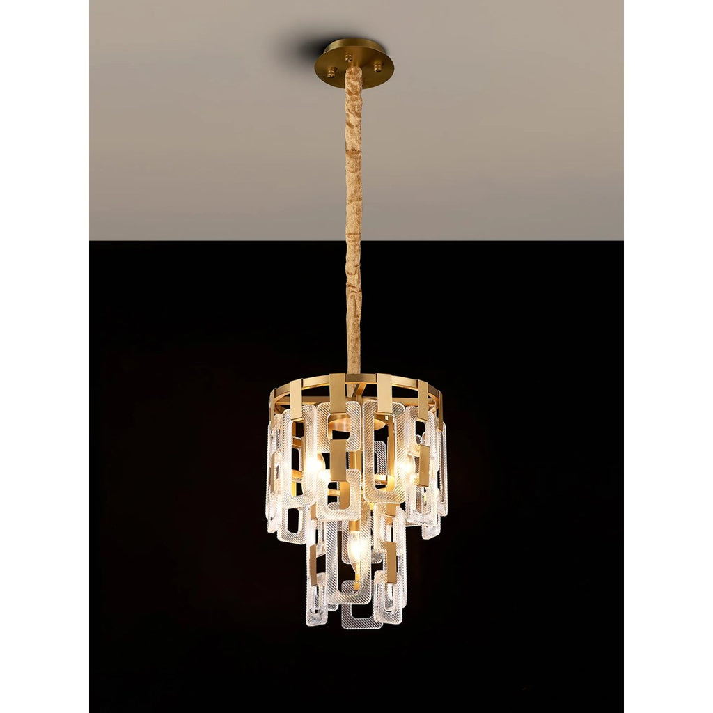Regent Gaume 30cm 2 Tier 5 Light Round Pendant Light - Matt Gold