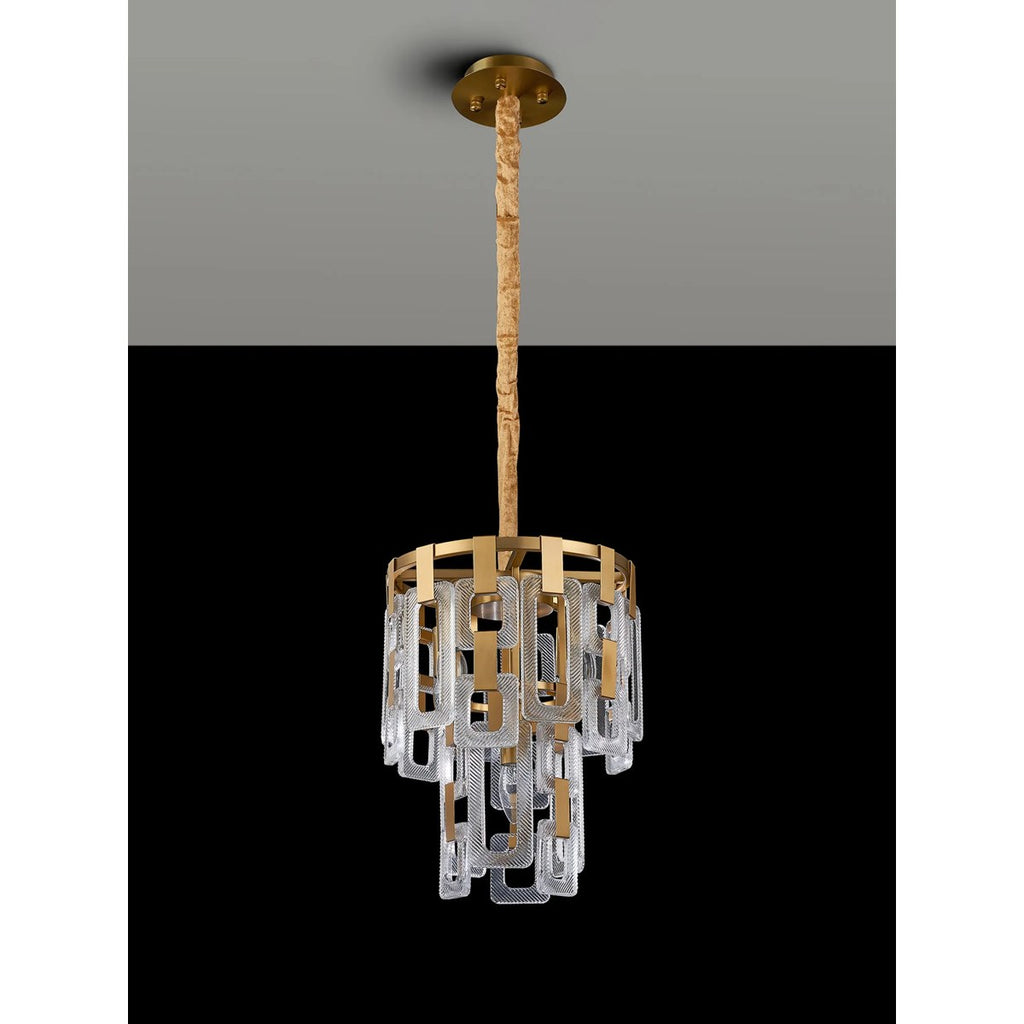 Regent Gaume 30cm 2 Tier 5 Light Round Pendant Light - Matt Gold