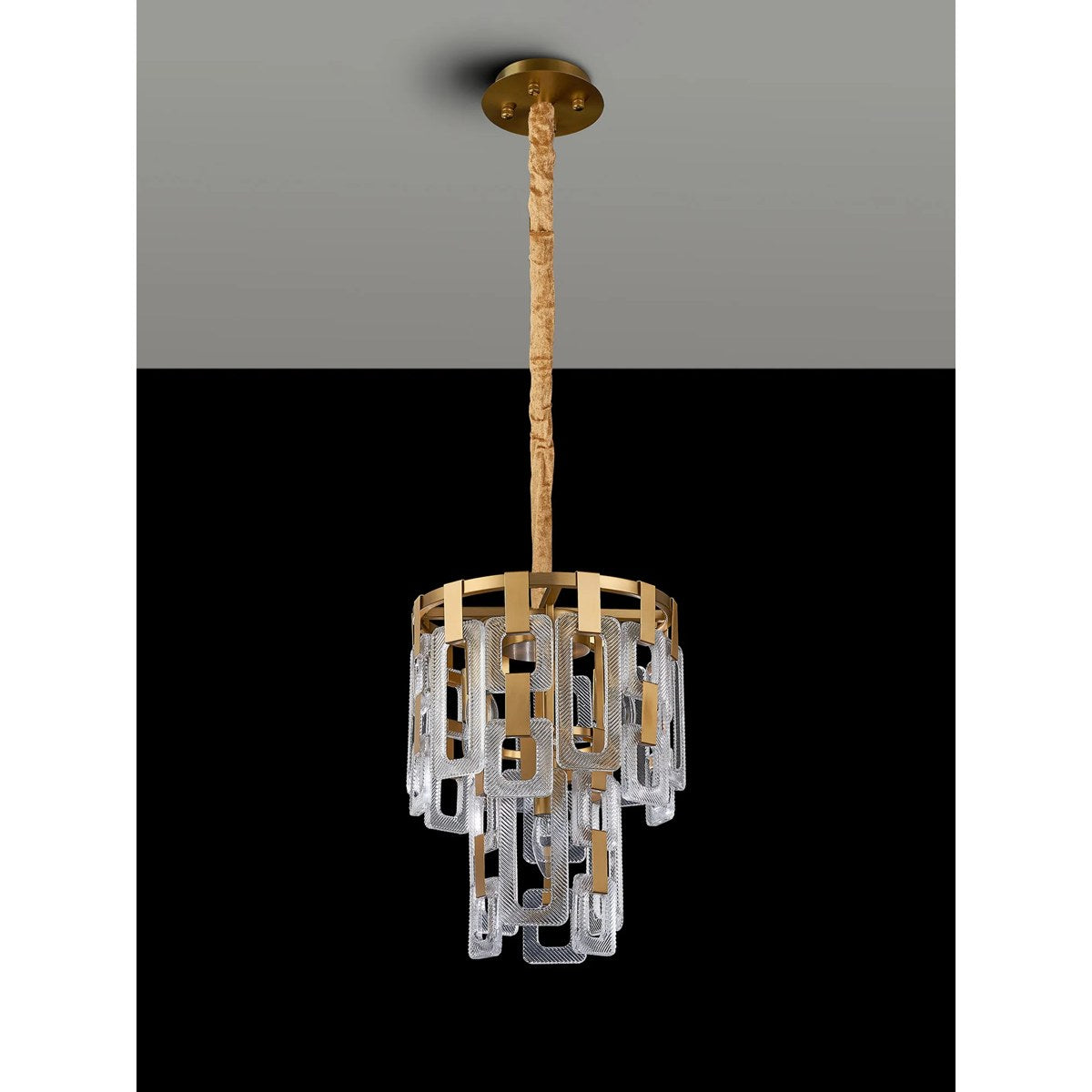 Regent Gaume 30cm 2 Tier 5 Light Round Pendant Light - Matt Gold
