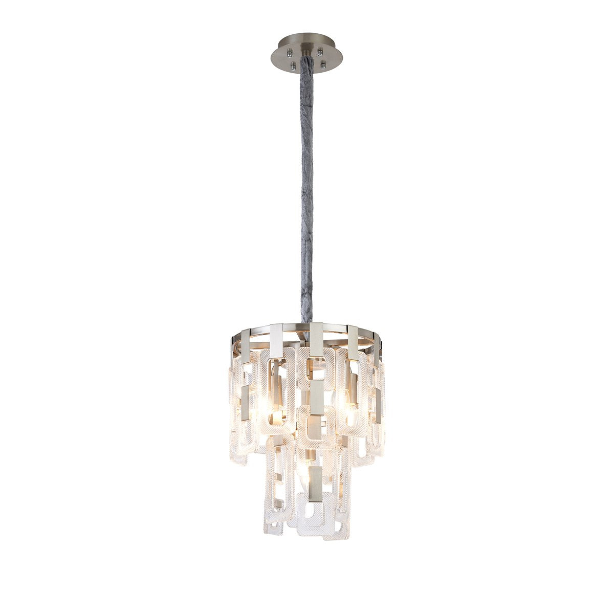 Regent Gaume 30cm 2 Tier 5 Light Round Pendant Light - Satin Nickel