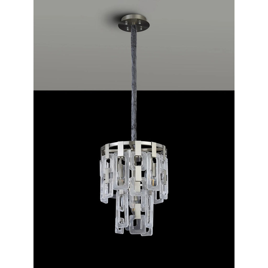 Regent Gaume 30cm 2 Tier 5 Light Round Pendant Light - Satin Nickel