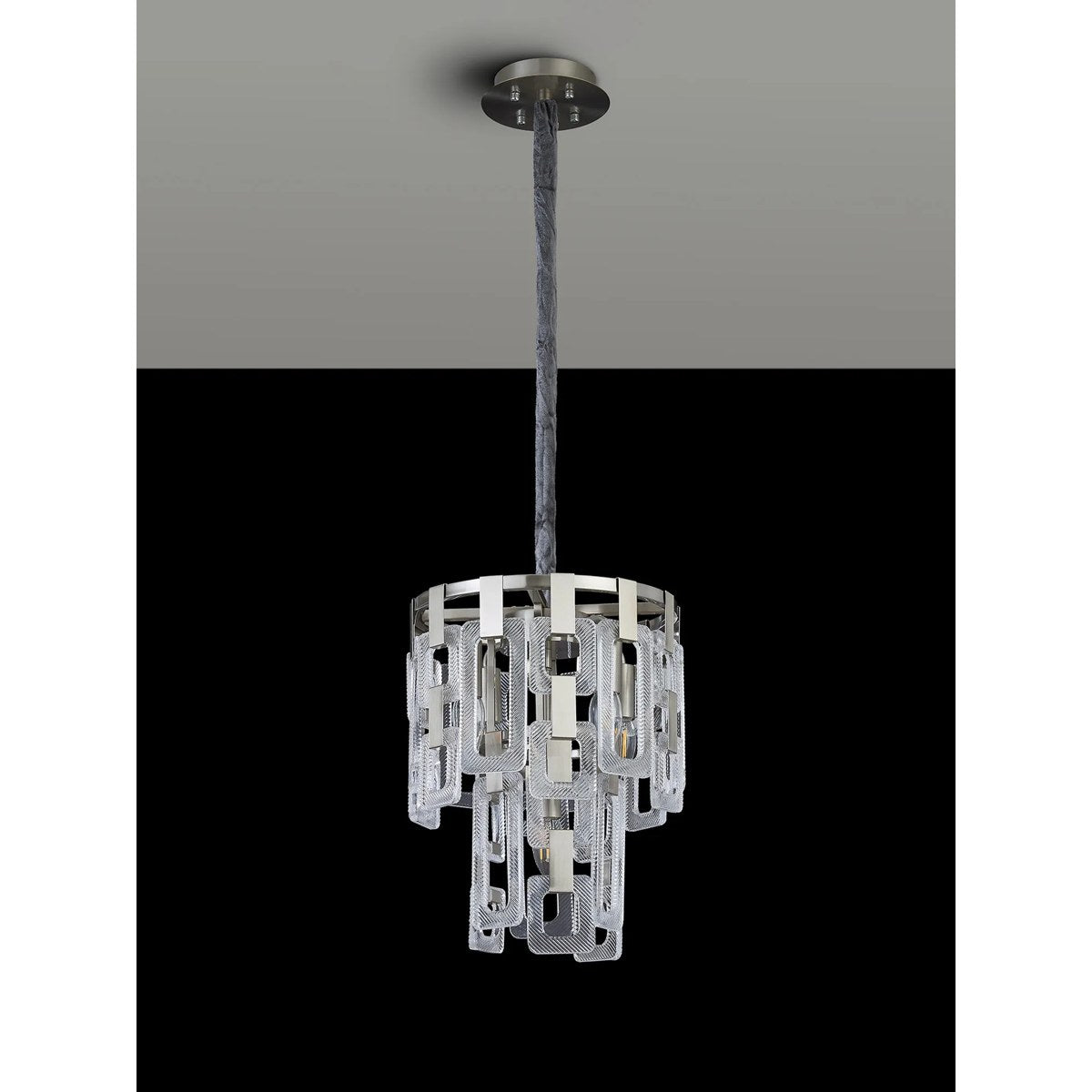 Regent Gaume 30cm 2 Tier 5 Light Round Pendant Light - Satin Nickel