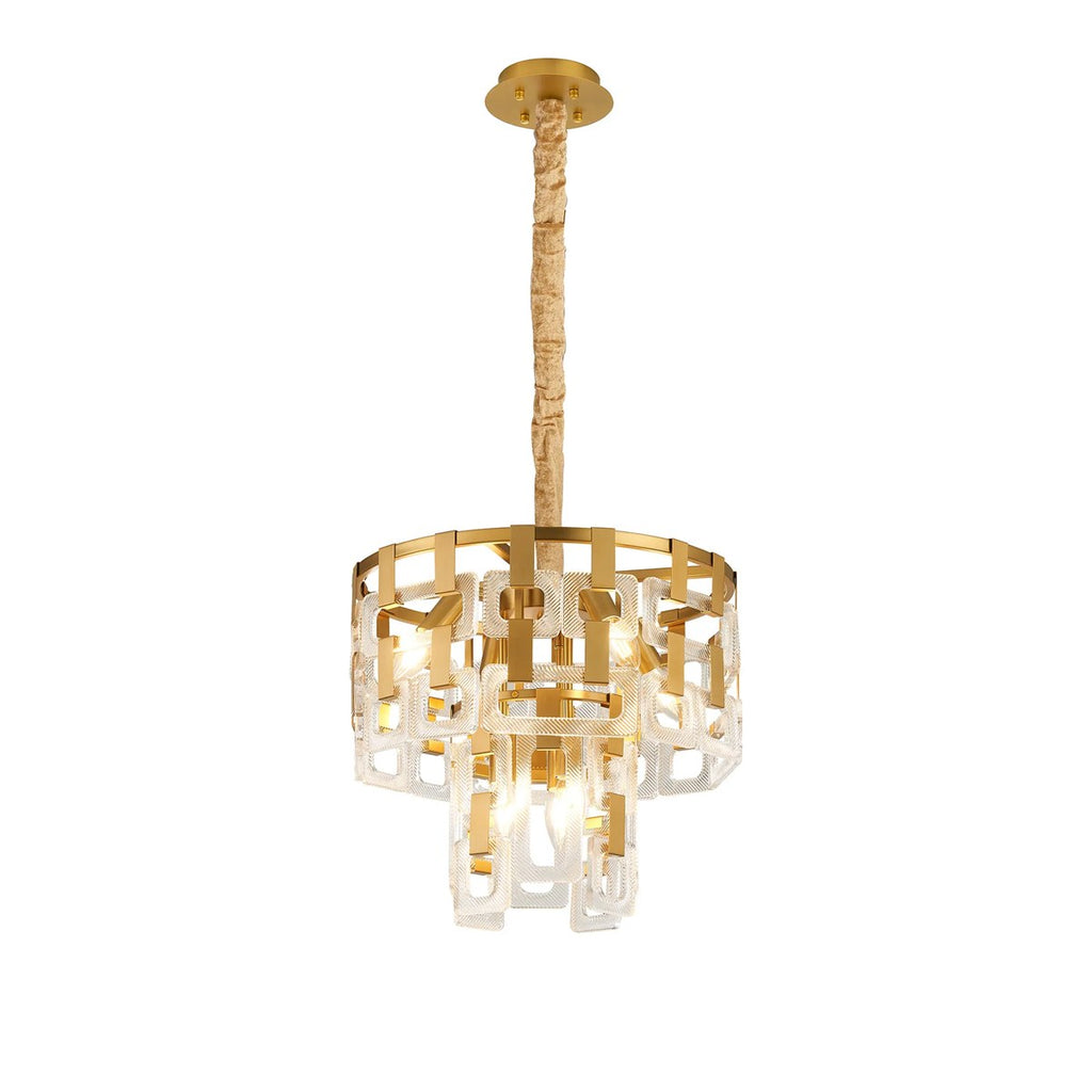 Regent Gaume 41cm 2 Tier 7 Light Round Pendant Light - Matt Gold