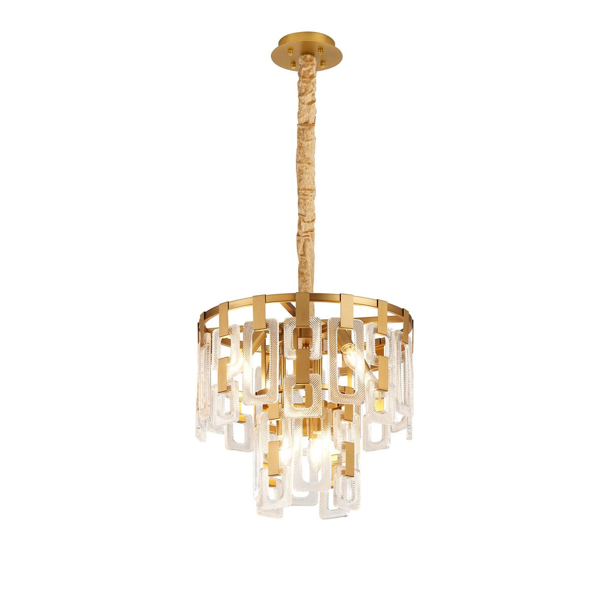Regent Gaume 41cm 2 Tier 7 Light Round Pendant Light - Matt Gold