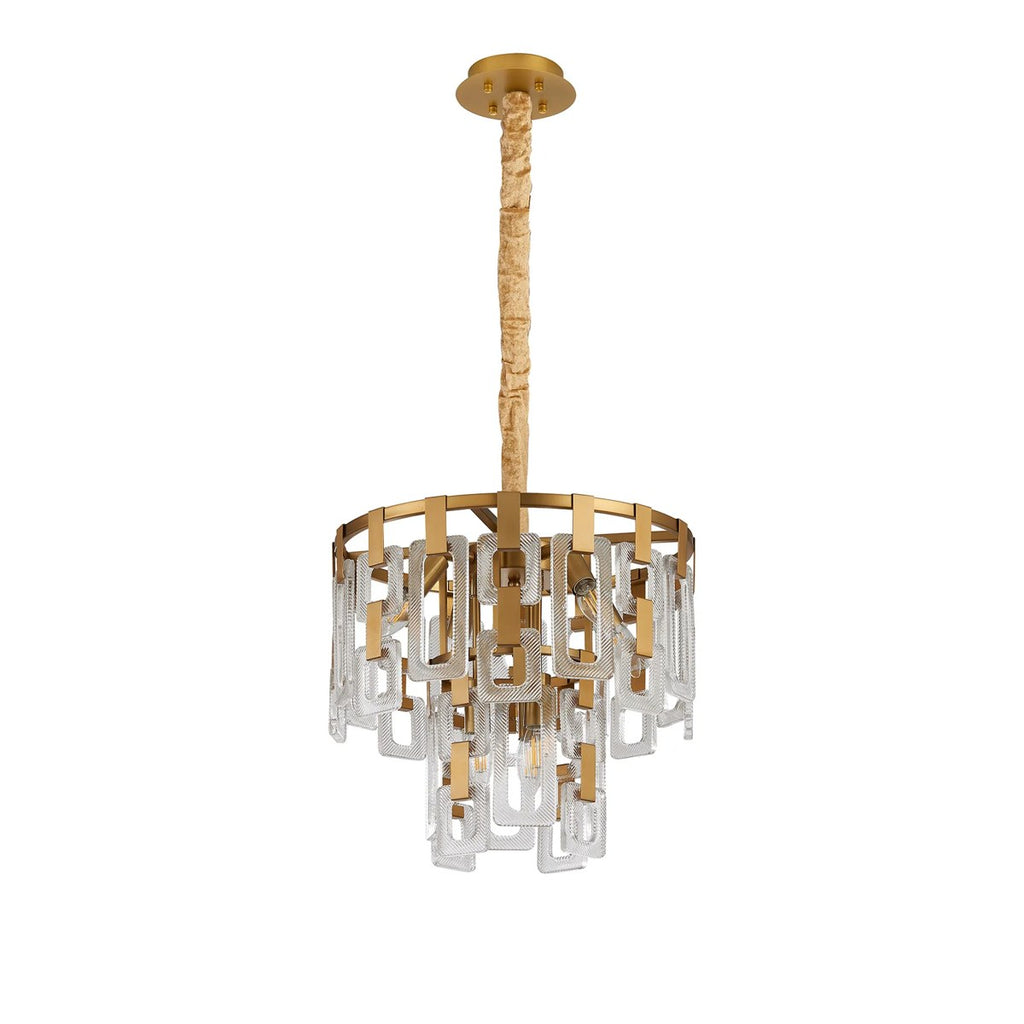 Regent Gaume 41cm 2 Tier 7 Light Round Pendant Light - Matt Gold