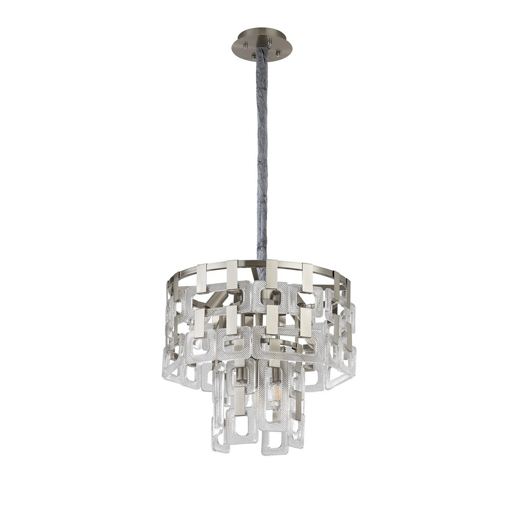 Regent Gaume 41cm 2 Tier 7 Light Round Pendant Light - Satin Nickel