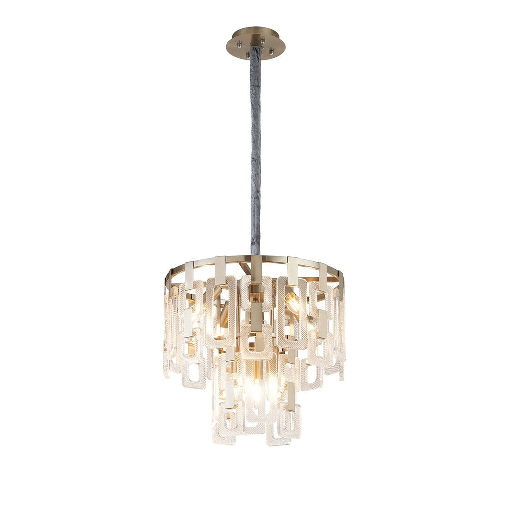 Regent Gaume 41cm 2 Tier 7 Light Round Pendant Light - Satin Nickel