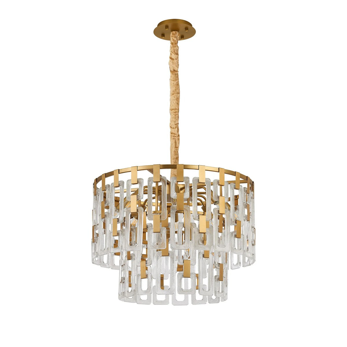 Regent Gaume 63cm 2 Tier 12 Light Round Pendant Light - Matt Gold