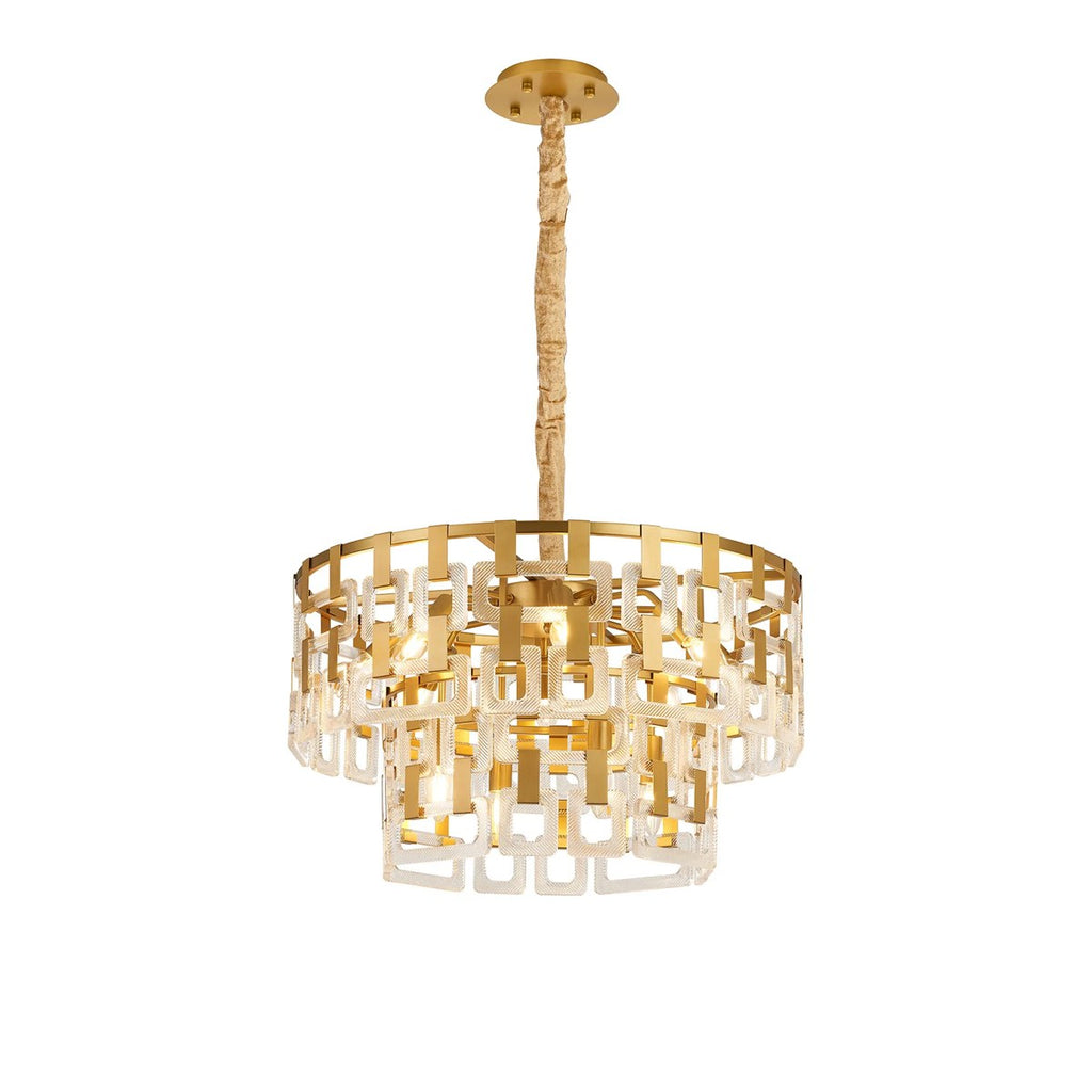 Regent Gaume 63cm 2 Tier 12 Light Round Pendant Light - Matt Gold