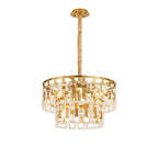 Regent Gaume 63cm 2 Tier 12 Light Round Pendant Light - Matt Gold