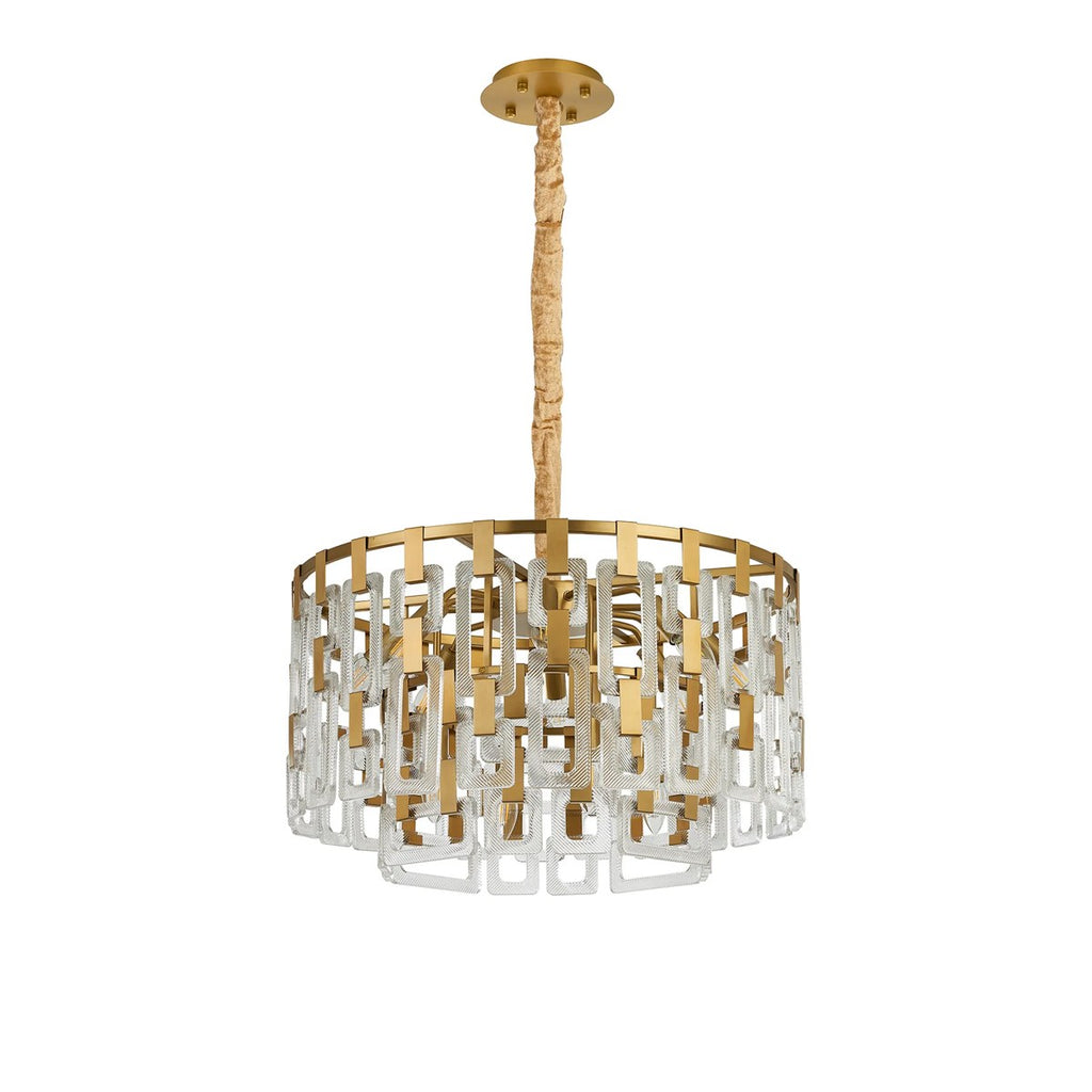 Regent Gaume 63cm 2 Tier 12 Light Round Pendant Light - Matt Gold
