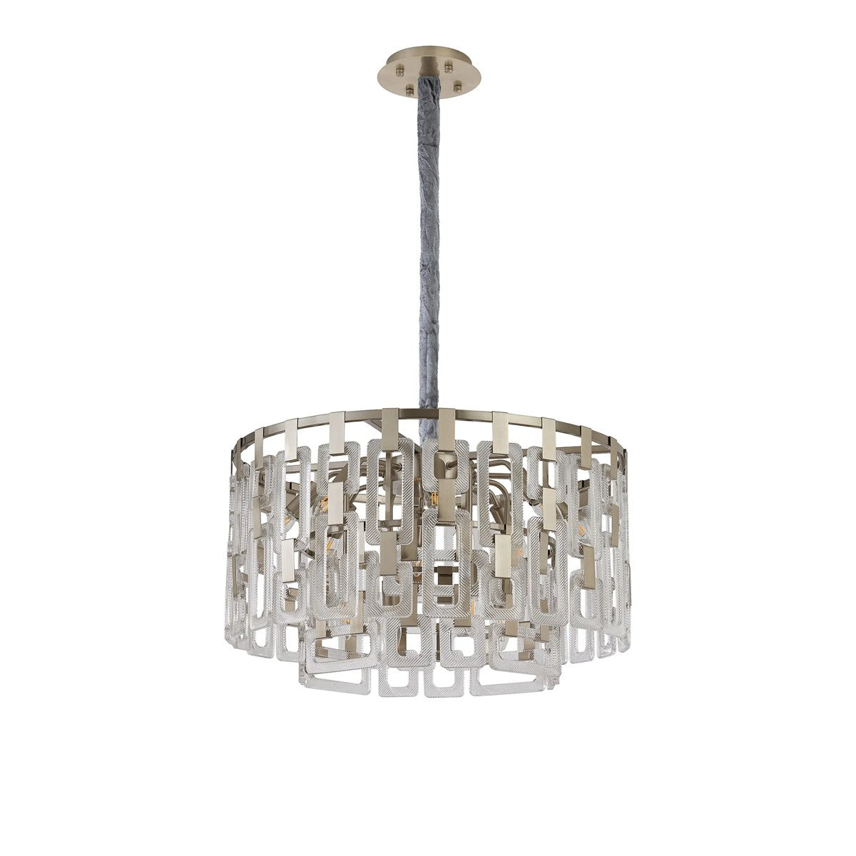 Regent Gaume 63cm 2 Tier 12 Light Round Pendant Light - Satin Nickel