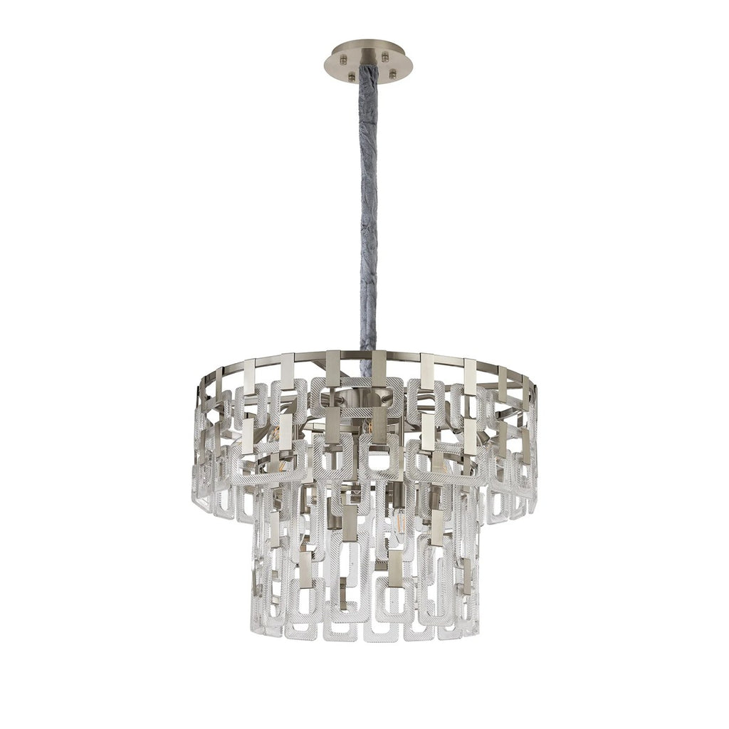 Regent Gaume 63cm 2 Tier 12 Light Round Pendant Light - Satin Nickel