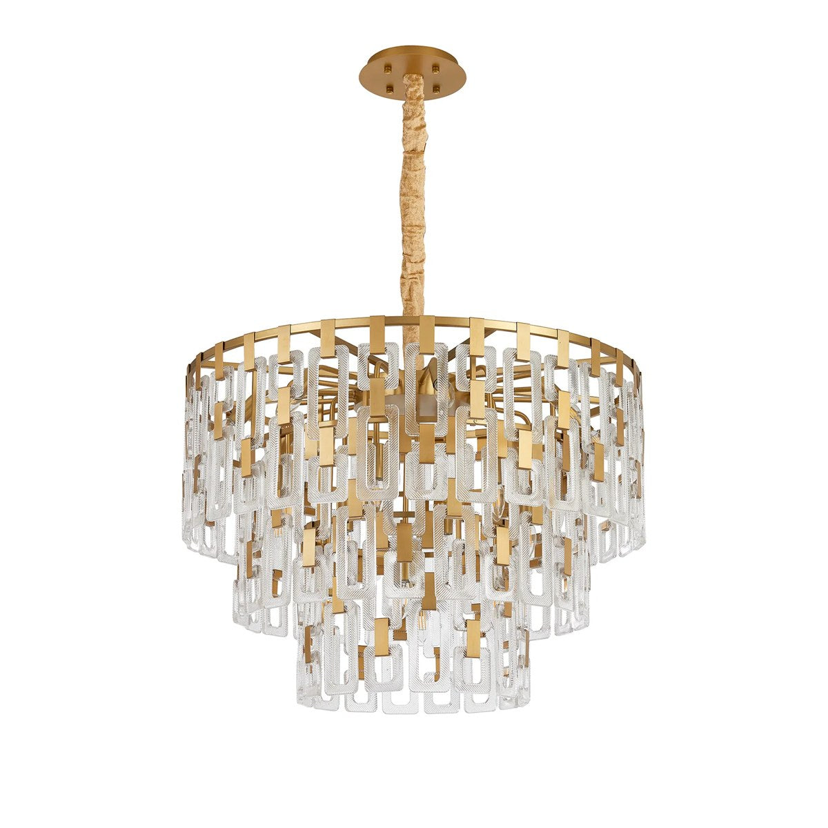 Regent Gaume 83cm 3 Tier 20 Light Round Pendant Light - Matt Gold