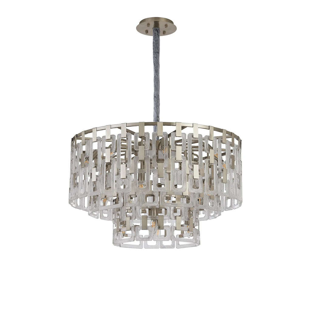 Regent Gaume 83cm 3 Tier 20 Light Round Pendant Light - Satin Nickel