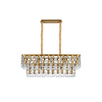 Regent Gaume 100 x 33cm 14 Light Rectangular Pendant Light - Matt Gold