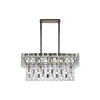 Regent Gaume 100 x 33cm 14 Light Rectangular Pendant Light - Satin Nickel