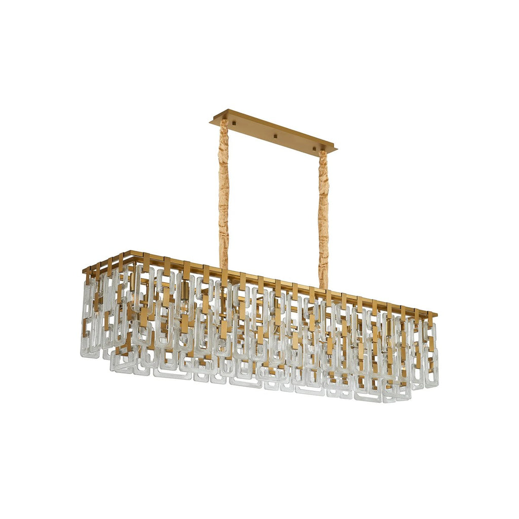 Regent Gaume 1500mm Rectangular 20 Light Pendant Light - Matt Gold