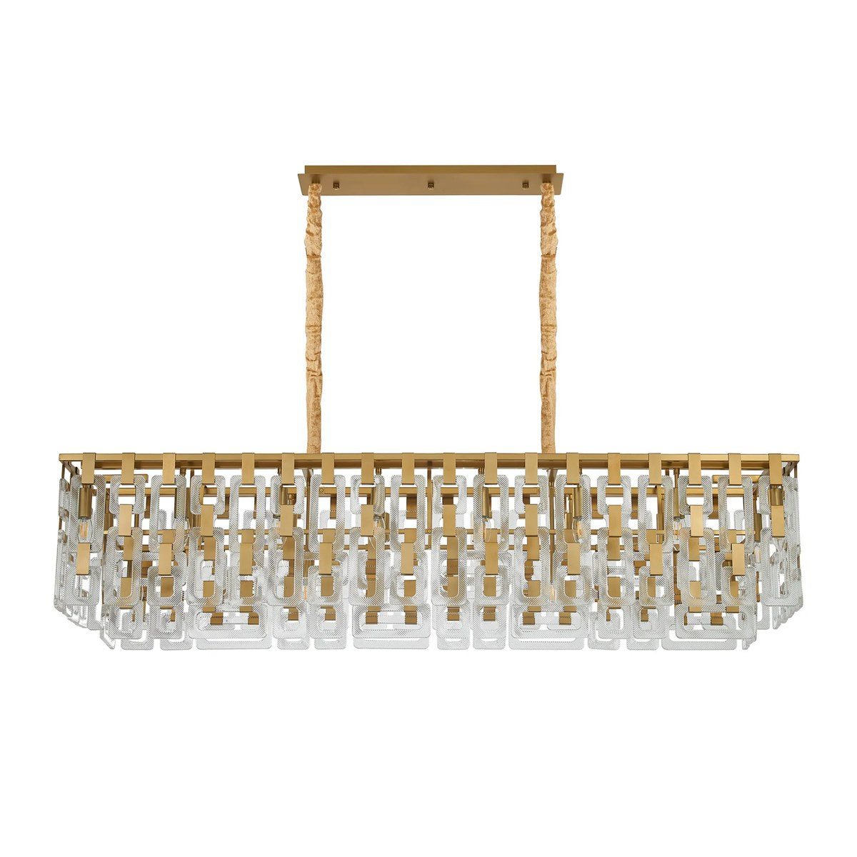 Regent Gaume 1500mm Rectangular 20 Light Pendant Light - Matt Gold
