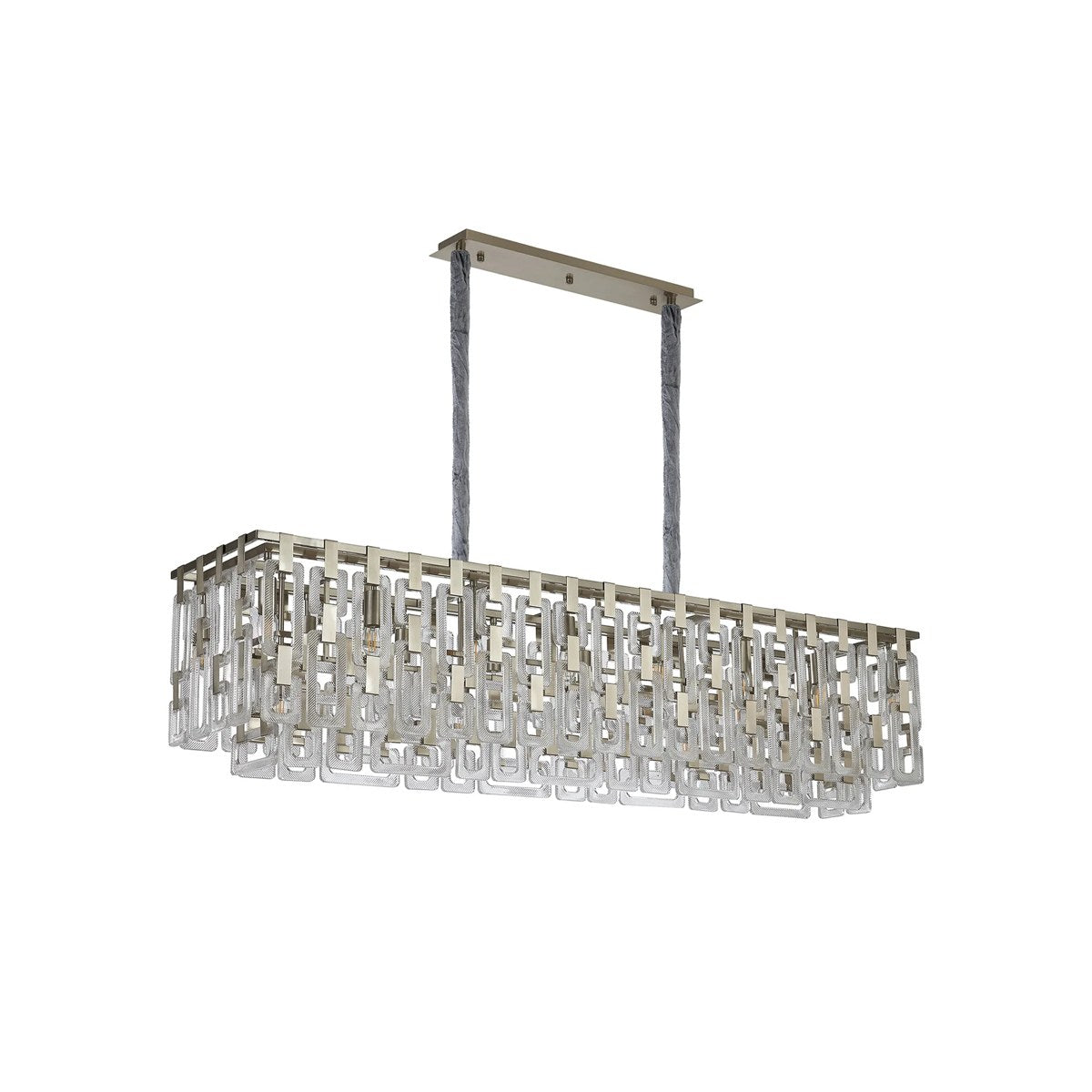 Regent Gaume 1500mm Rectangular 20 Light Pendant Light - Satin Nickel