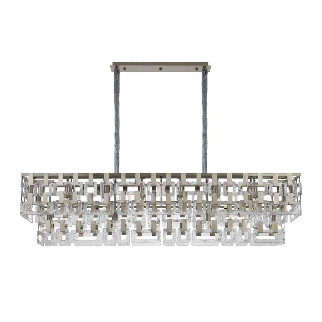 Regent Gaume 1500mm Rectangular 20 Light Pendant Light - Satin Nickel