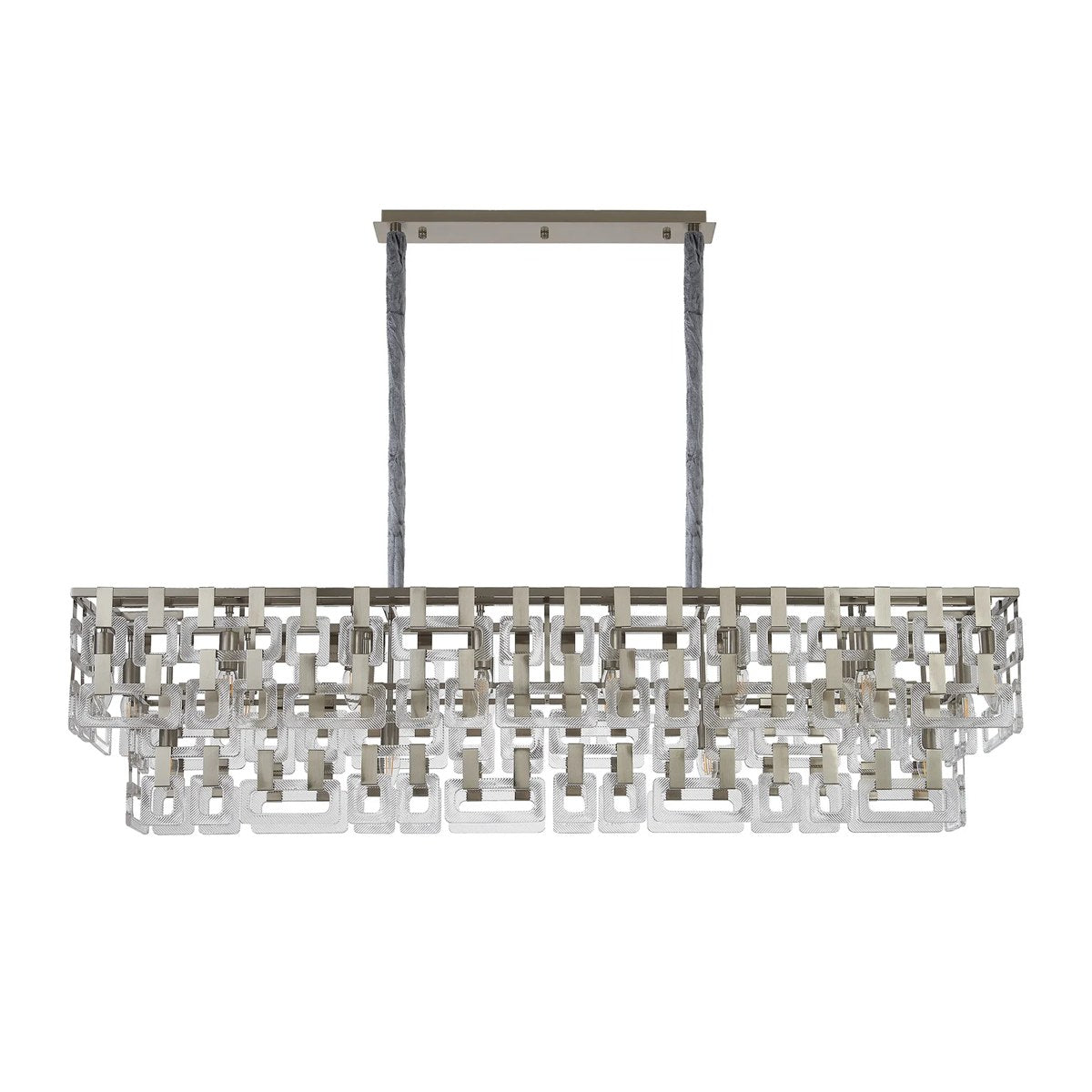 Regent Gaume 1500mm Rectangular 20 Light Pendant Light - Satin Nickel