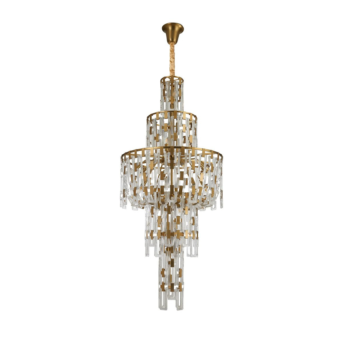 Regent Gaume 850mm Round Tall 33 Light Pendant Light - Matt Gold