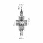 Regent Gaume 850mm Round Tall 33 Light Pendant Light - dimensions