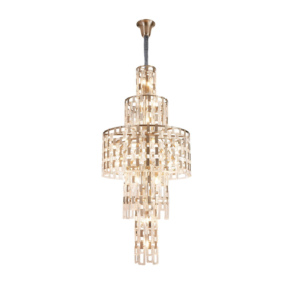 Regent Gaume 850mm Round Tall 33 Light Pendant Light - Satin Nickel