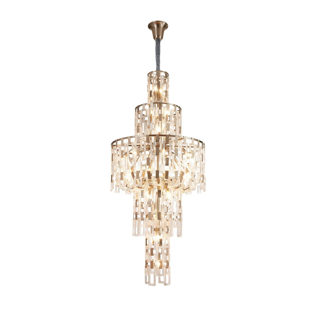 Regent Gaume 850mm Round Tall 33 Light Pendant Light - Satin Nickel