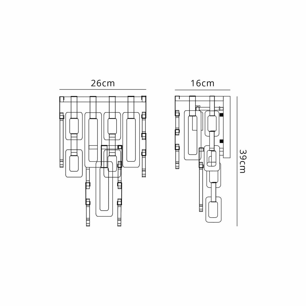 Regent Gaume 3 Light Wall Light - dimensions
