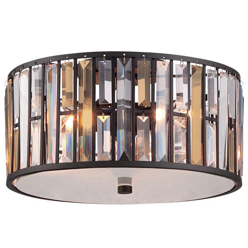 Hinkley Gemma 3 Light Flush Ceiling Light in Vintage Bronze