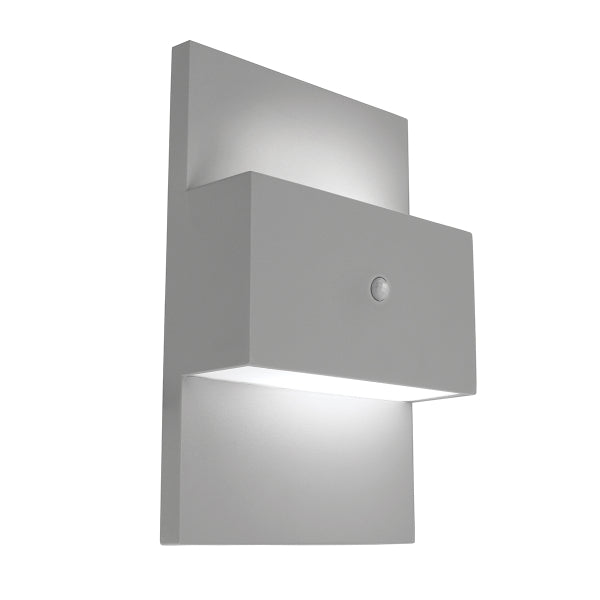 Norlys Geneve 1 Light Wall Light with PIR Aluminium GENEVE-PIR-ALU