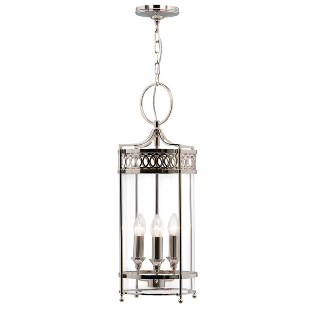 Elstead Guildhall 3 Light Indoor Lantern in Polished Nickel