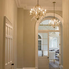 Feiss Gianna 6 Light Chandelier with Crystal in Hand Painted Gilded Silver Finish