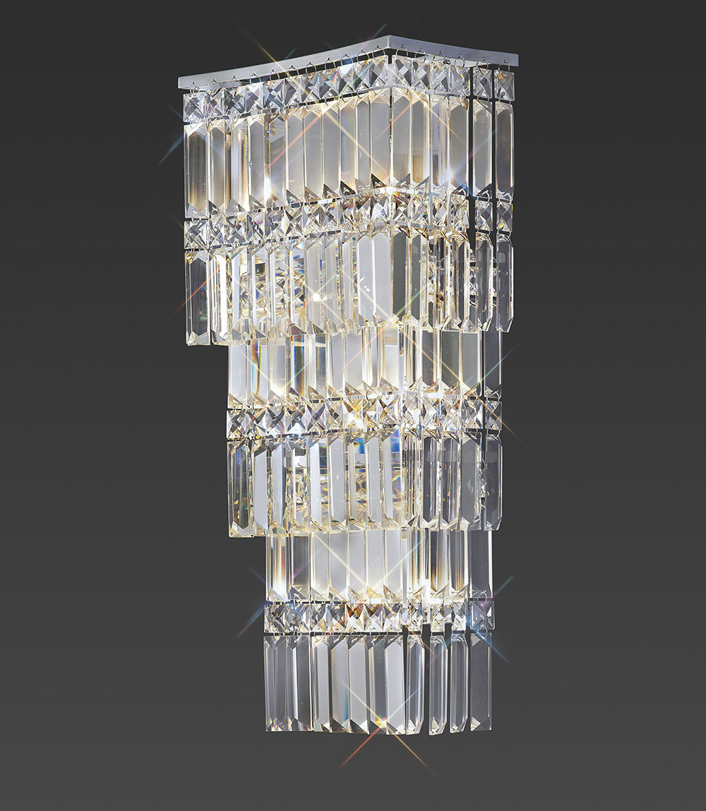 Diyas Gianni 4 Light Wall Light in Polished Chrome with Crystal