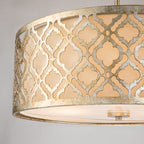 Gilded Nola Arabella Large 3 Light Pendant Light in Distressed Gold