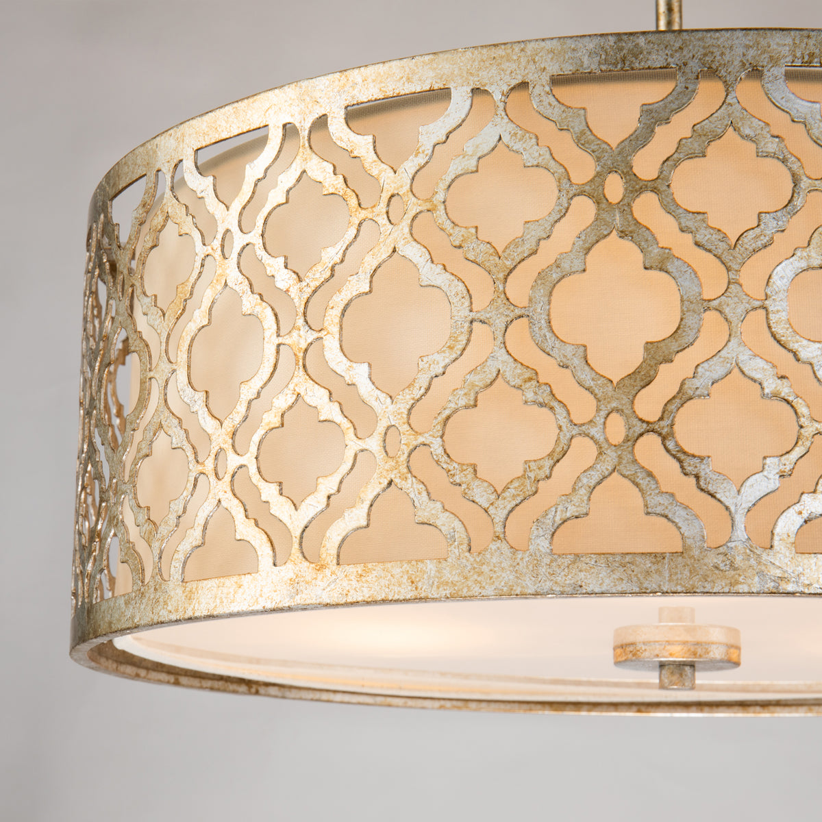 Gilded Nola Arabella Large 3 Light Pendant Light in Distressed Gold