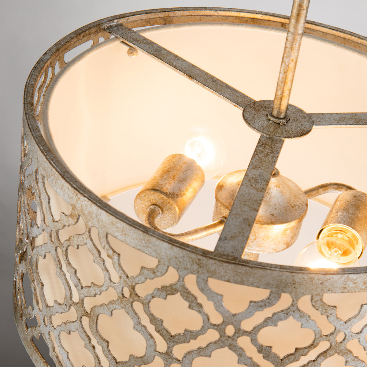 Gilded Nola Arabella Medium 2 Light Pendant Light in Distressed Gold