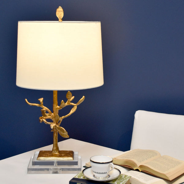 Gilded Nola Audubon Park Table Lamp in Distressed Gold