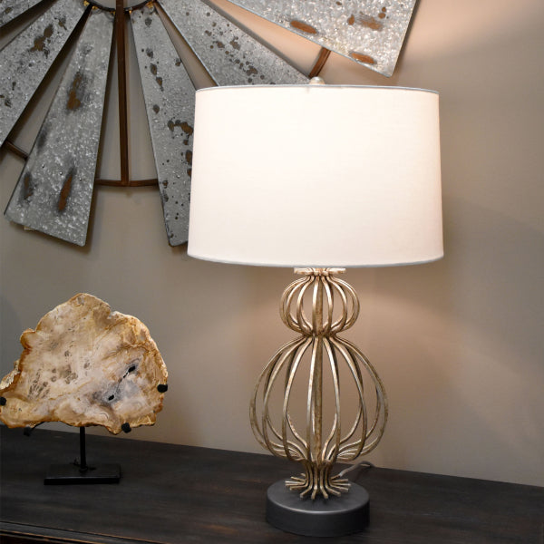 Gilded Nola Lafitte Table Lamp in Distressed Silver