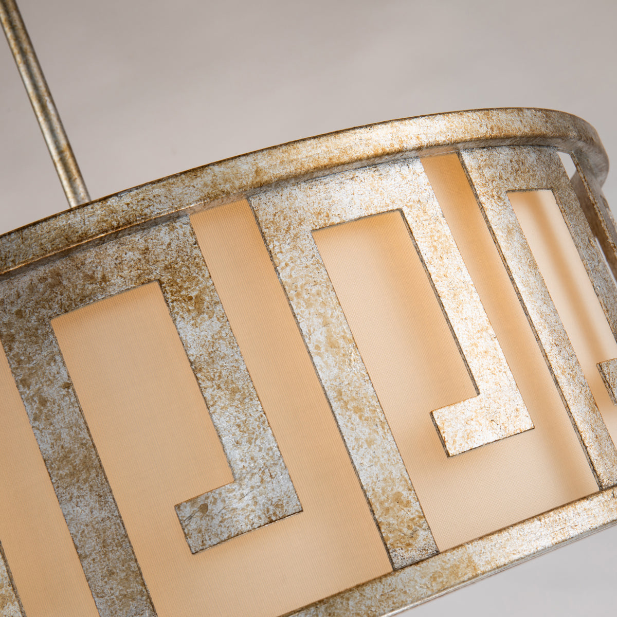 Gilded Nola Lemuria Large 3 Light Pendant Light in Distressed Gold