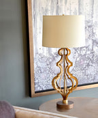 Gilded Nola Octavia Table Lamp in Distressed Gold