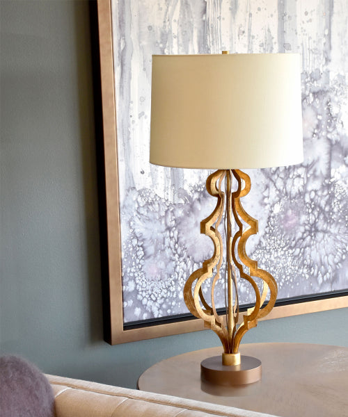 Gilded Nola Octavia Table Lamp in Distressed Gold