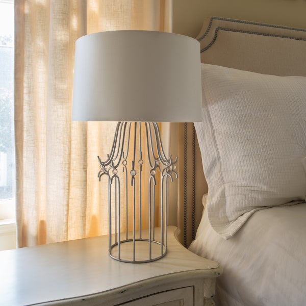 Gilded Nola Stella Table Lamp in Distressed Silver