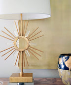 Gilded Nola Sun King Table Lamp in Distressed Gold